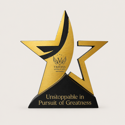 Custom Star Performer Awards - Wood & Acrylic Trophy