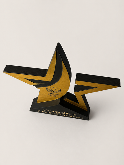 Custom Star Performer Awards - Wood & Acrylic Trophy