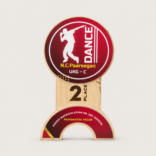 Customized Dance Trophy - Wooden Victory Award for Cultural Day