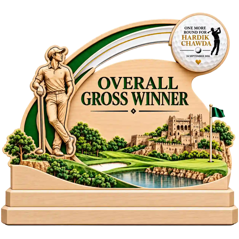 Golf Trophy with 3D Ball – Overall Gross Winner