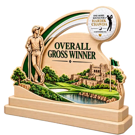 Golf Trophy with 3D Ball – Overall Gross Winner