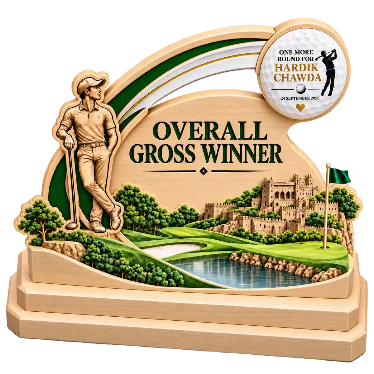 Golf Trophy with 3D Ball – Overall Gross Winner