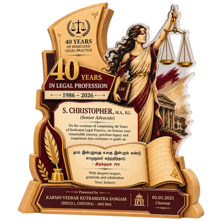 40 Years of Legal Practice Lawyer Trophy
