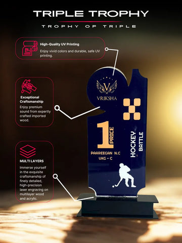 Premium Hockey Trophy - Symbol of Excellence in Hockey, Tamil Nadu