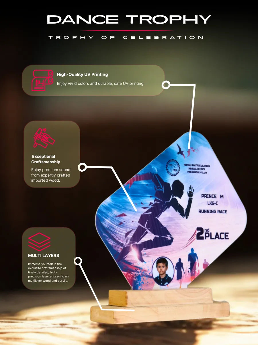 Premium Running Race Trophy - Sports Award Shield | Trophy Shop Tamil Nadu - EcoTrophy