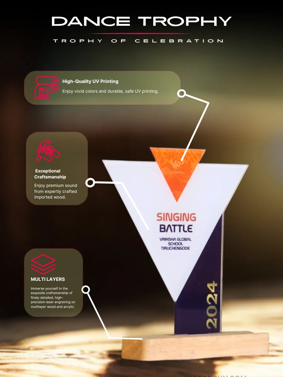 Premium Singing Trophy & Music Awards - Tamil Nadu Trophy Shop | EcoTrophy - EcoTrophy