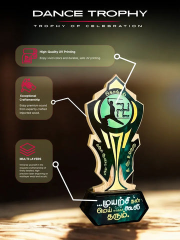 Trophy Shop - Kongam Award Premium Shield | Custom Trophy Tamil Nadu | Prestigious Momento