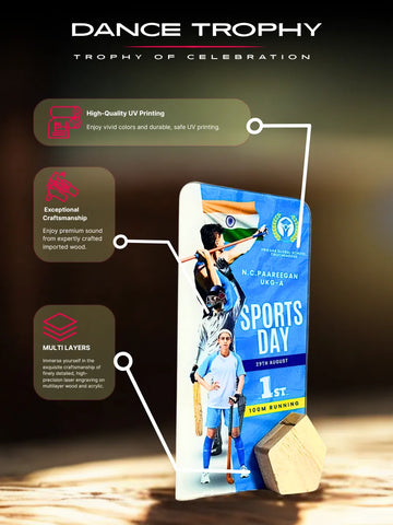 Sports Day Trophy | Personalized Acrylic Award | Top Performer Prize - EcoTrophy