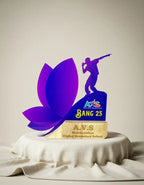Awards with a purple lotus design and 'AVS' branding on a beige background