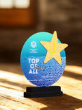 Crystal Trophy - 1st Place Award | Custom Engraved | Star-Shaped Design - EcoTrophy