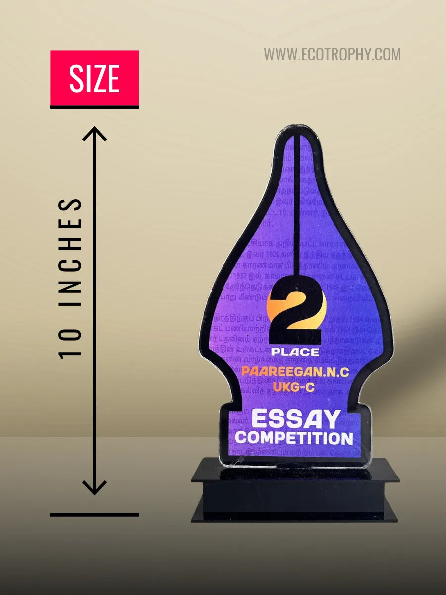 Tamil Nadu Pride Essay Competition Trophy Shield Award Momento - EcoTrophy