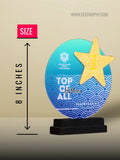 Crystal Trophy - 1st Place Award | Custom Engraved | Star-Shaped Design - EcoTrophy