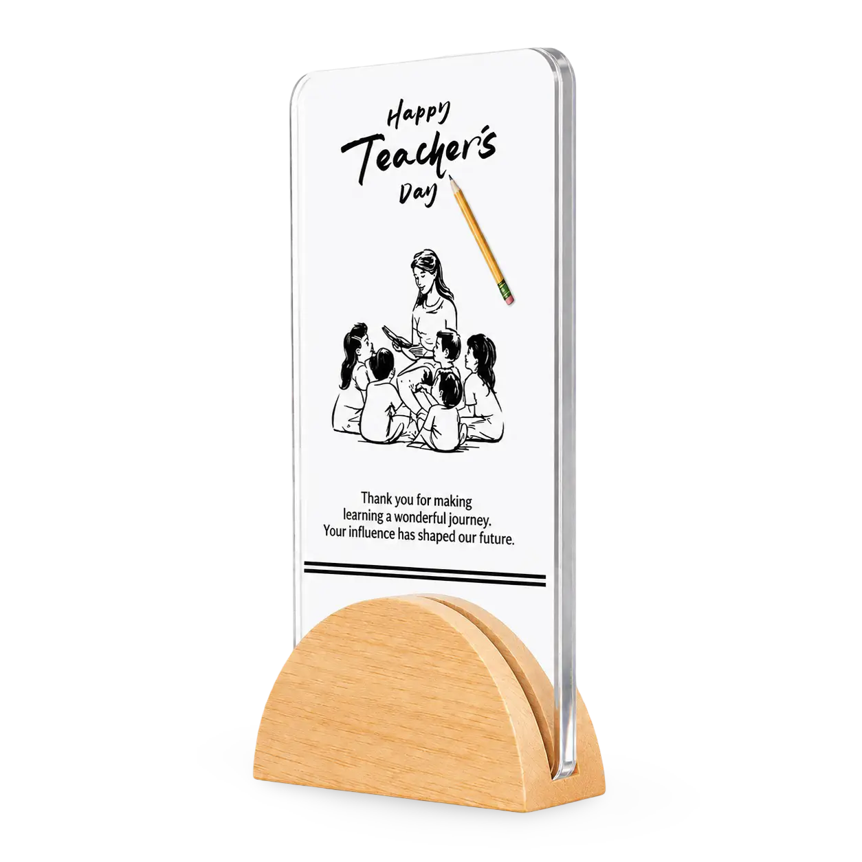 Teachers day trophy wood acrylic custom engraved school India