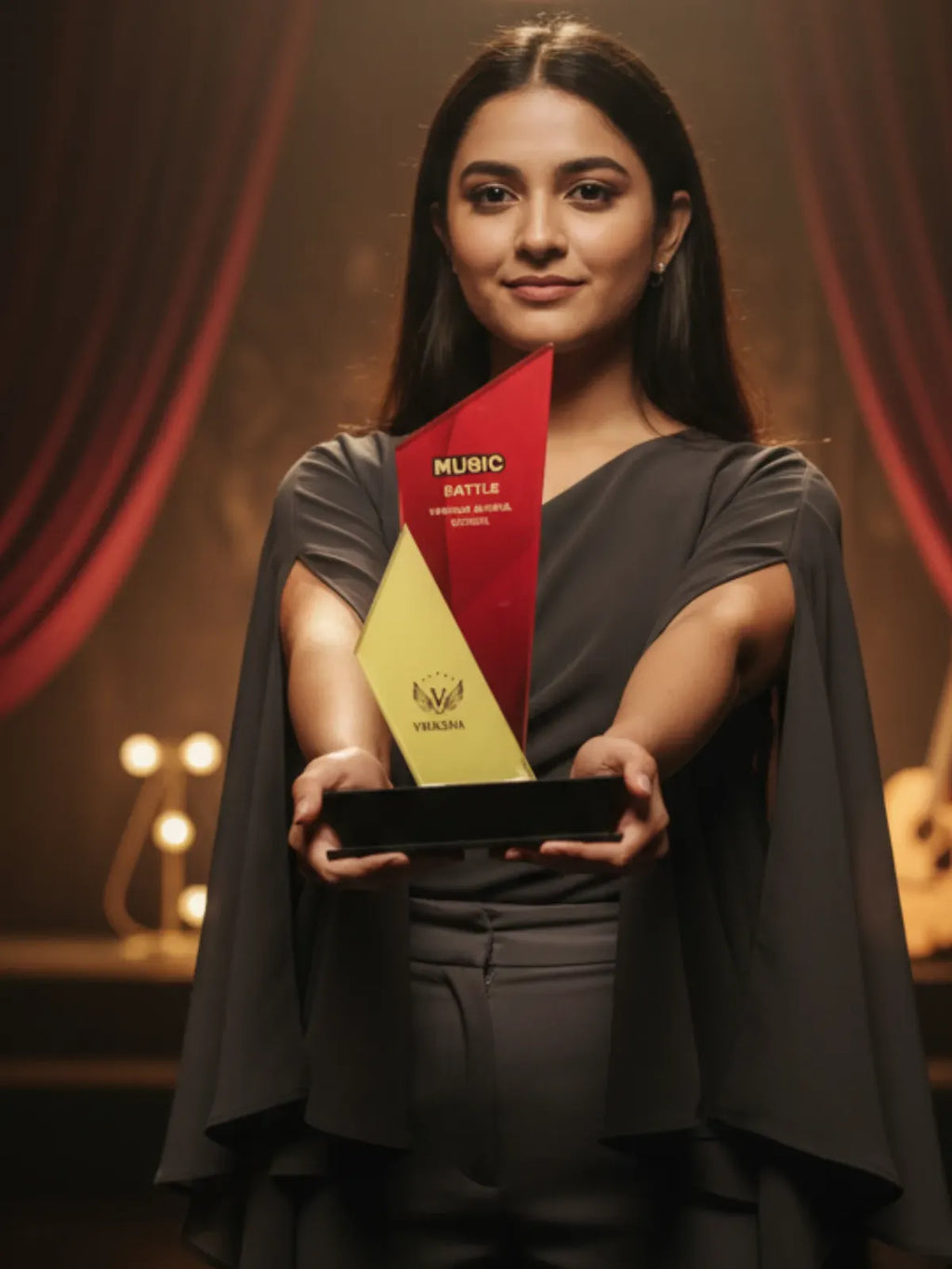 Music Trophy Competition Award - Premium recognition for musical performances and talent competitions