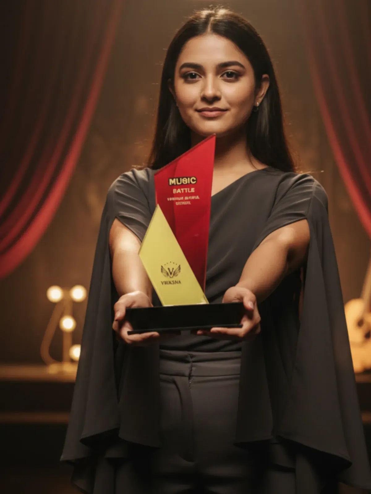 Music Trophy Competition Award - Premium recognition for musical performances and talent competitions