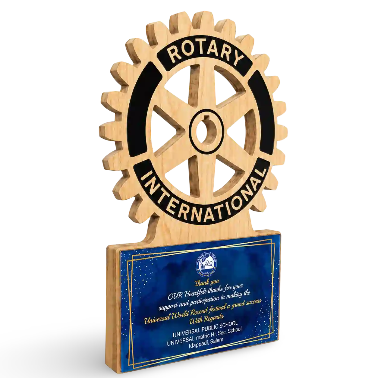 Rotary Club Wheel Trophy – Engraved Recognition Award India