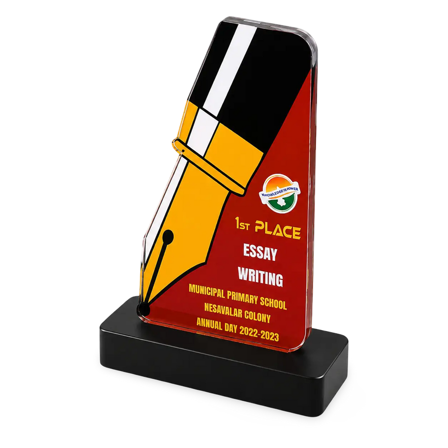Academic essay award acrylic annual day English excellence India