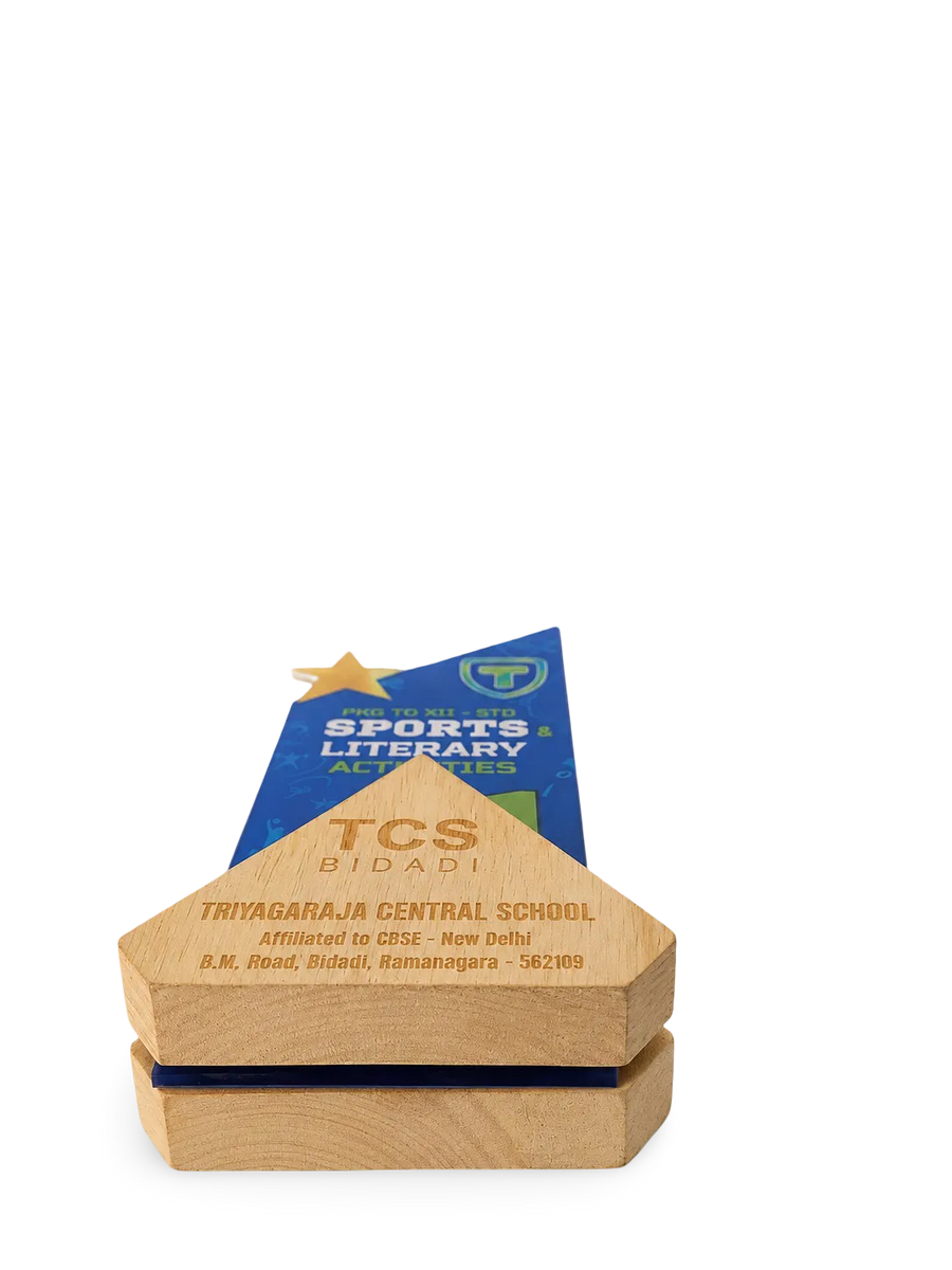 Award medals and trophies custom laser engraved base plate EcoTrophy