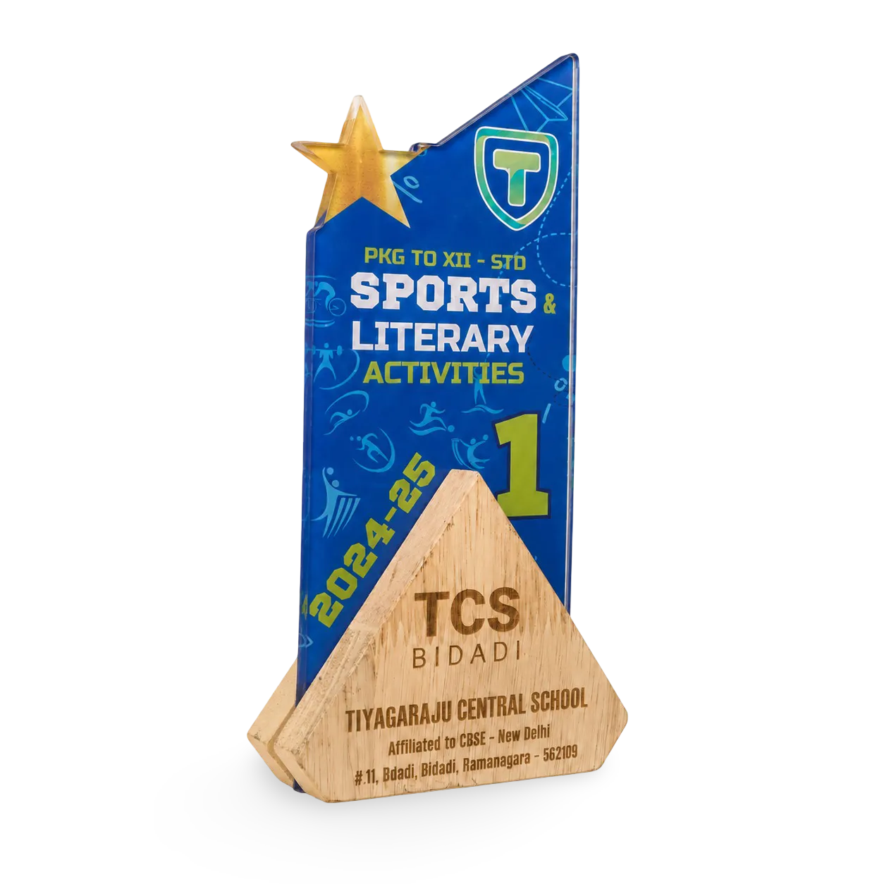 Sports trophy custom engraved 8 inch 9 inch 10 inch acrylic India
