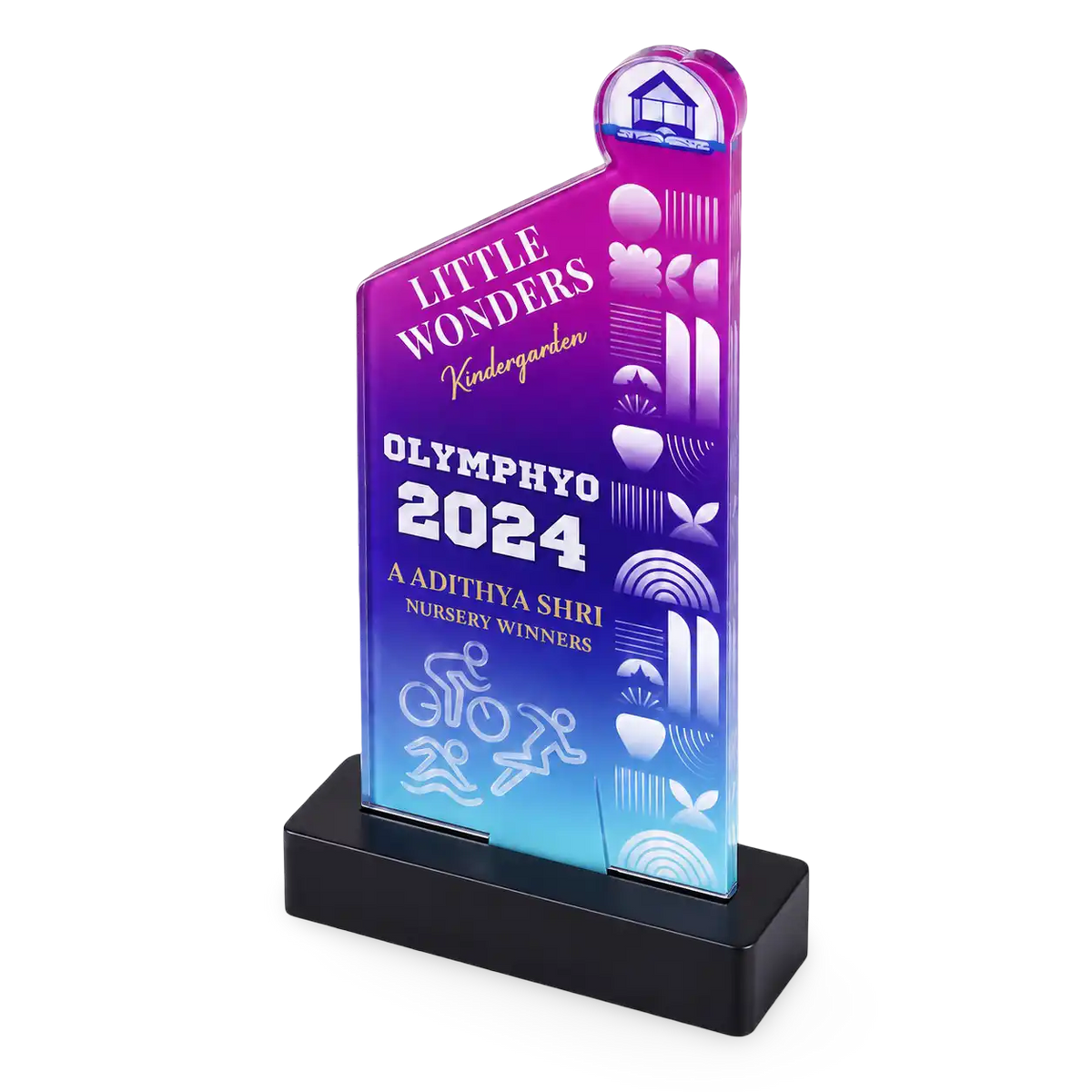 Custom acrylic dance award for a school or college annual day