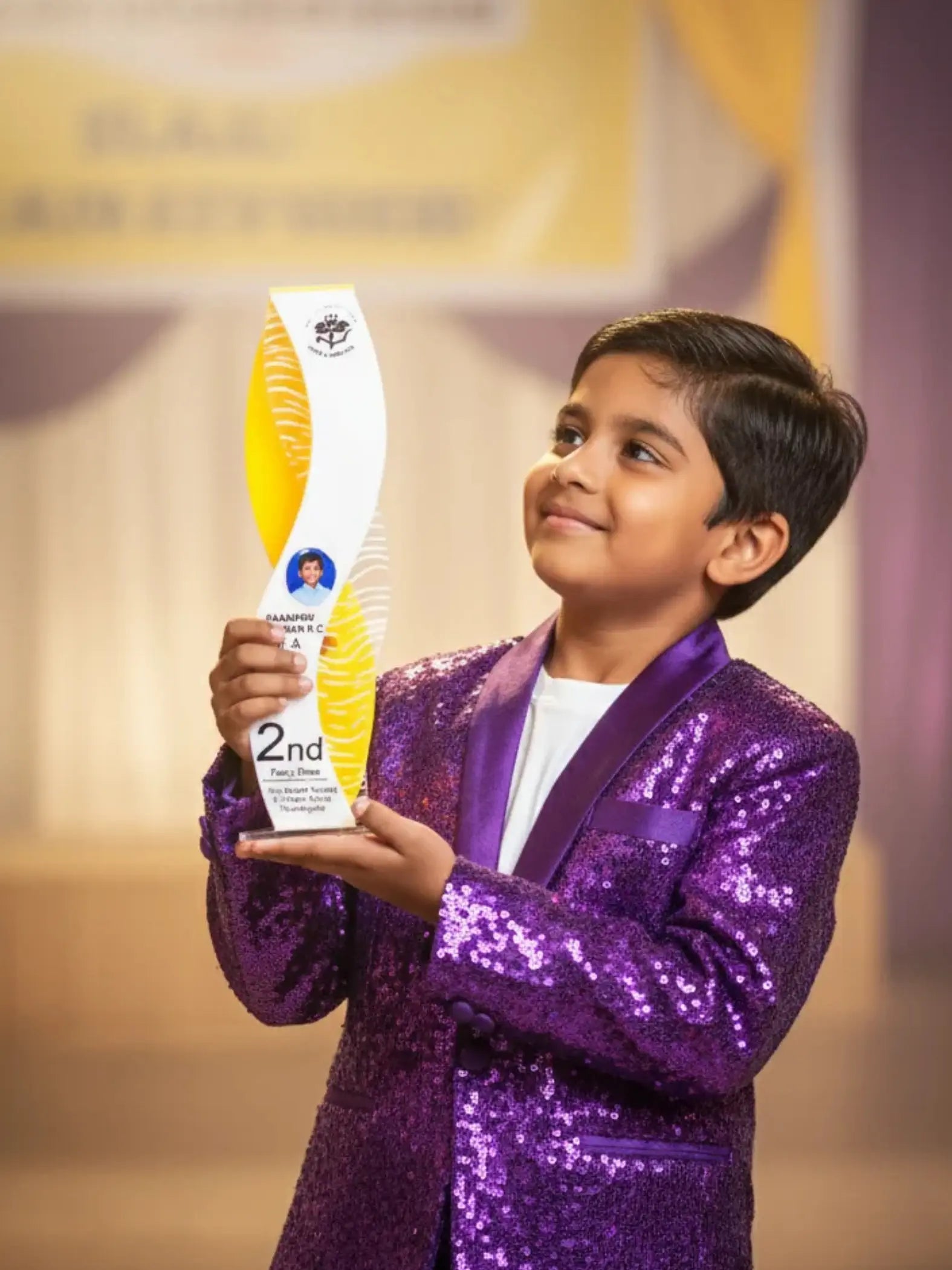 Academic shield crystal award with premium acrylic design - transparent trophy for educational excellence and scholastic honor