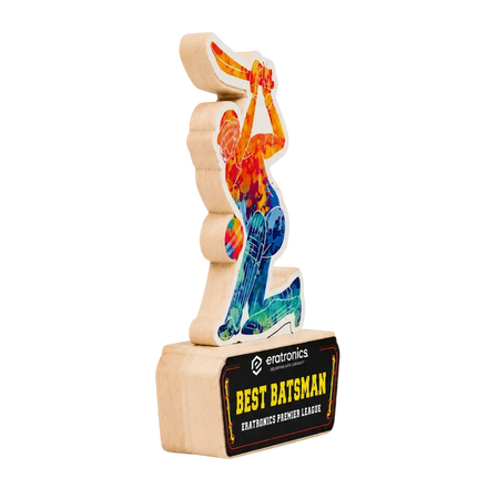 Cricket Batsman Acrylic Trophy | Custom Cricket Tournament Award