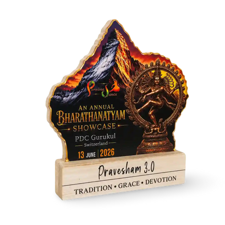 Bharatanatyam Trophy – Custom Wooden Arangetram Memento