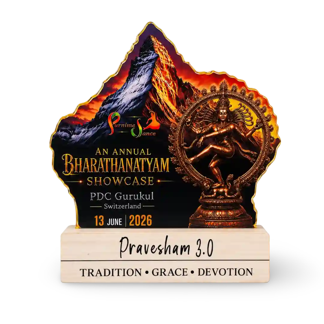 Bharatanatyam Trophy – Custom Wooden Arangetram Memento