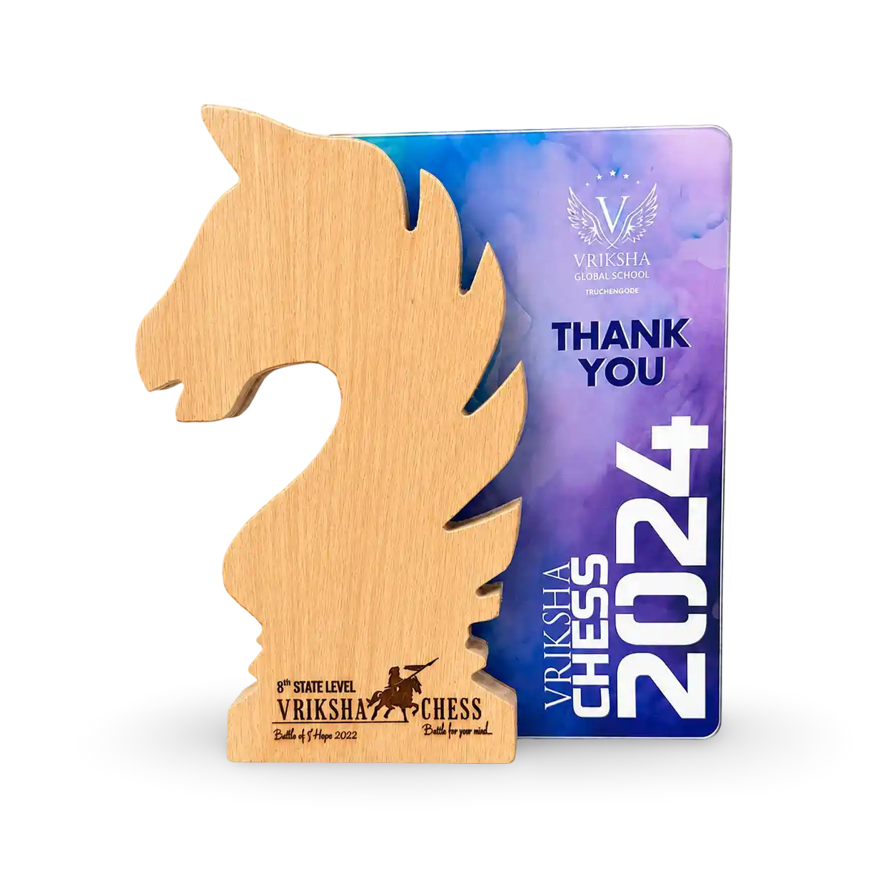 Chess championship trophy shown in 8, 9 and 10 inch size options