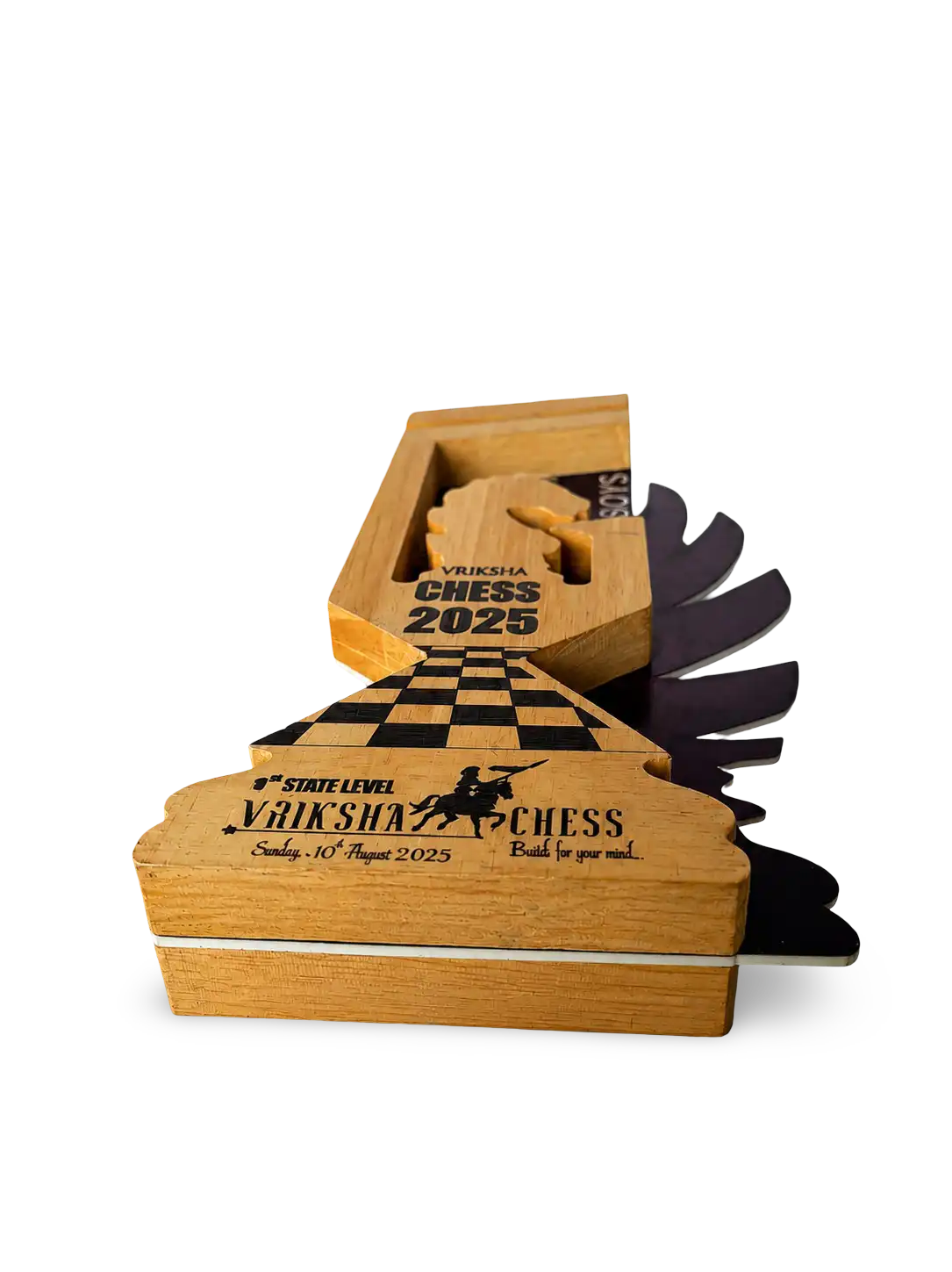 Chess gifts wooden chess trophy sustainably sourced hardwood EcoTrophy	
