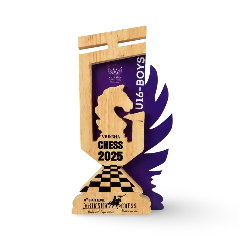 Chess trophy India – premium chess tournament award EcoTrophy	
