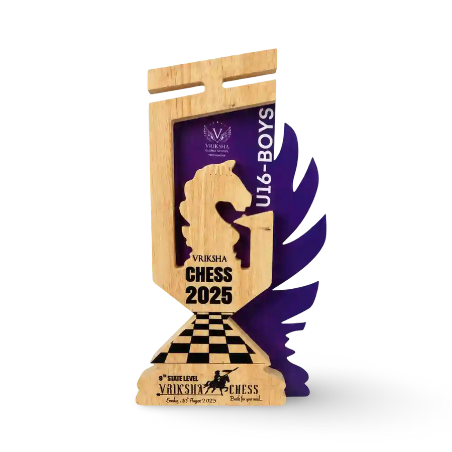 Chess trophy India – premium chess tournament award EcoTrophy	