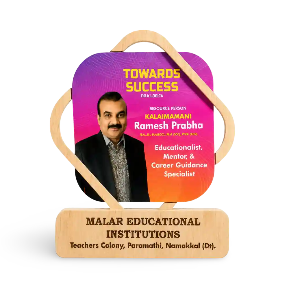 Personalised chief guest shield memento with portrait and event details