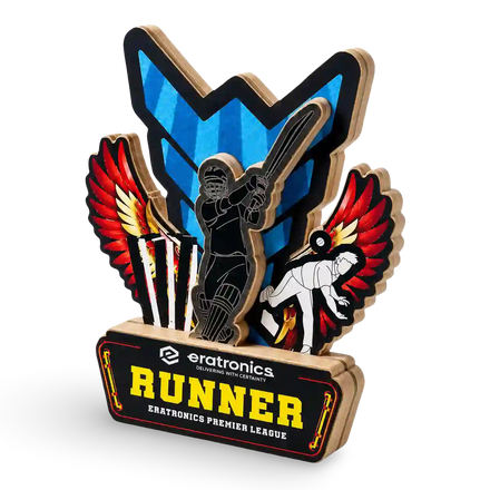 Cricket Runner-Up Acrylic Trophy | Tournament Award
