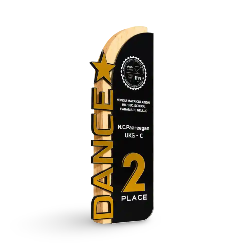 Cultural day dance trophy India elegant design award EcoTrophy