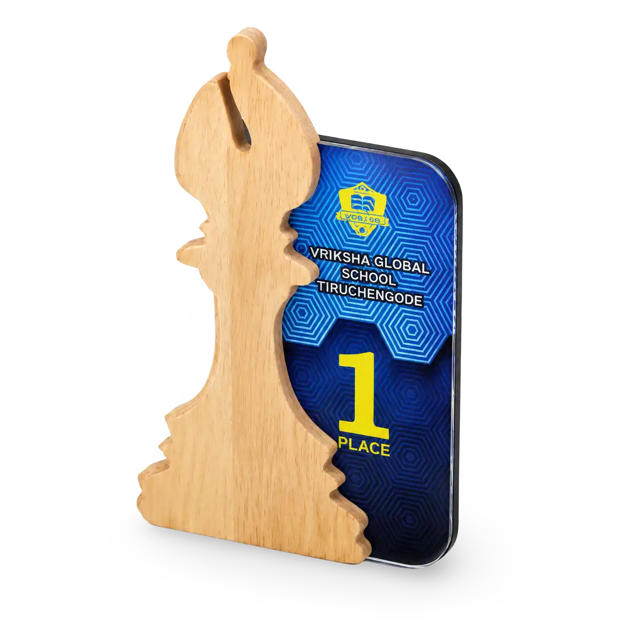 Custom bishop chess tournament trophy for district and state events