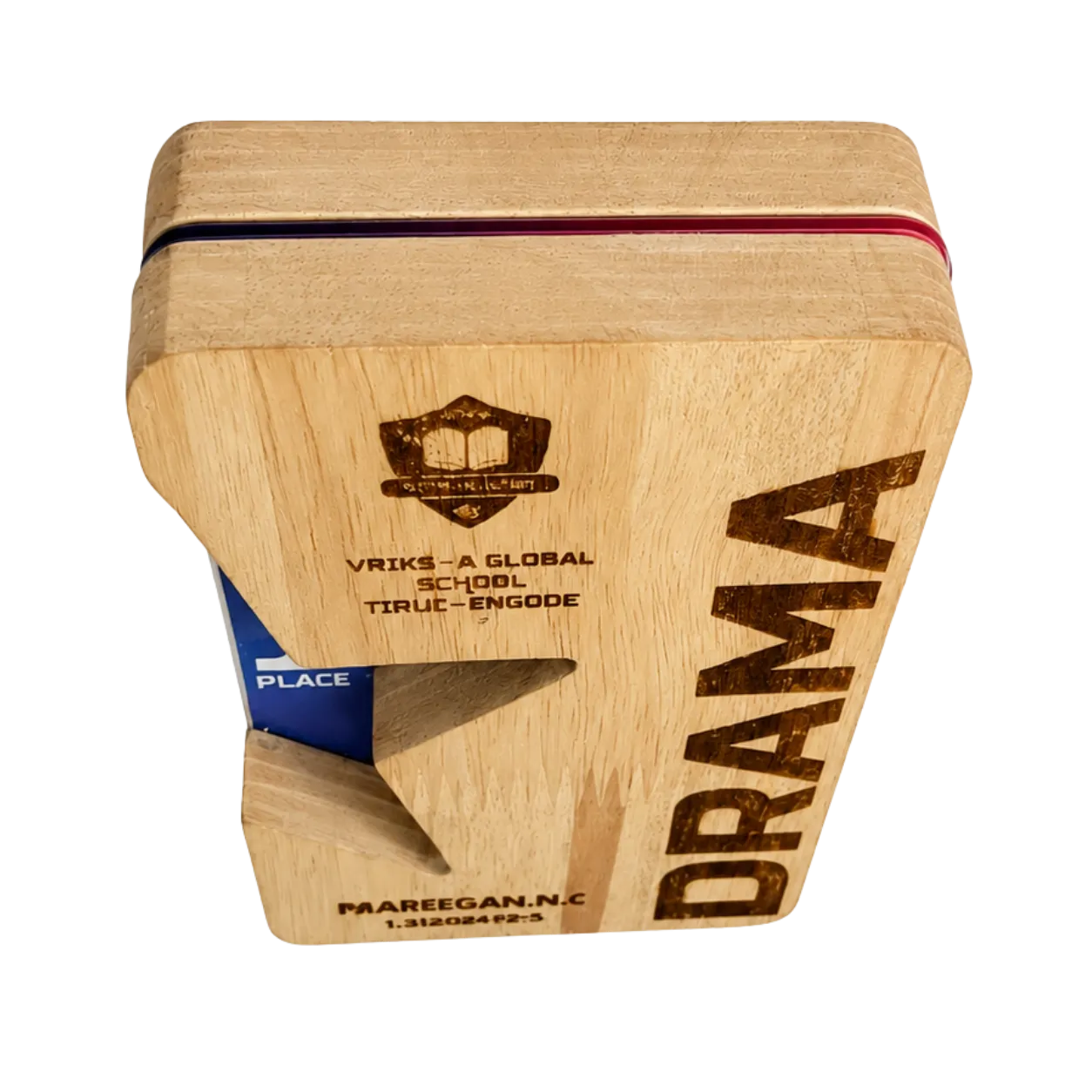 Drama trophy wood custom engraved school drama competition India