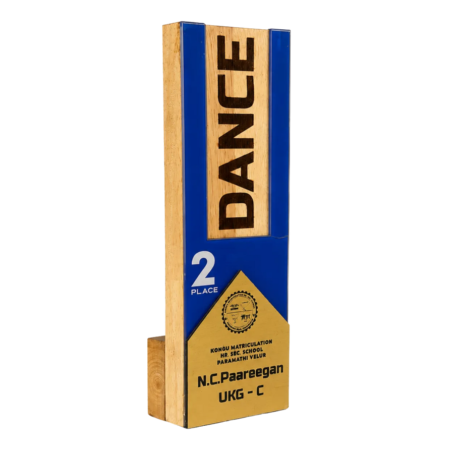 Dance trophy eco friendly wood acrylic custom engraved dancer name India