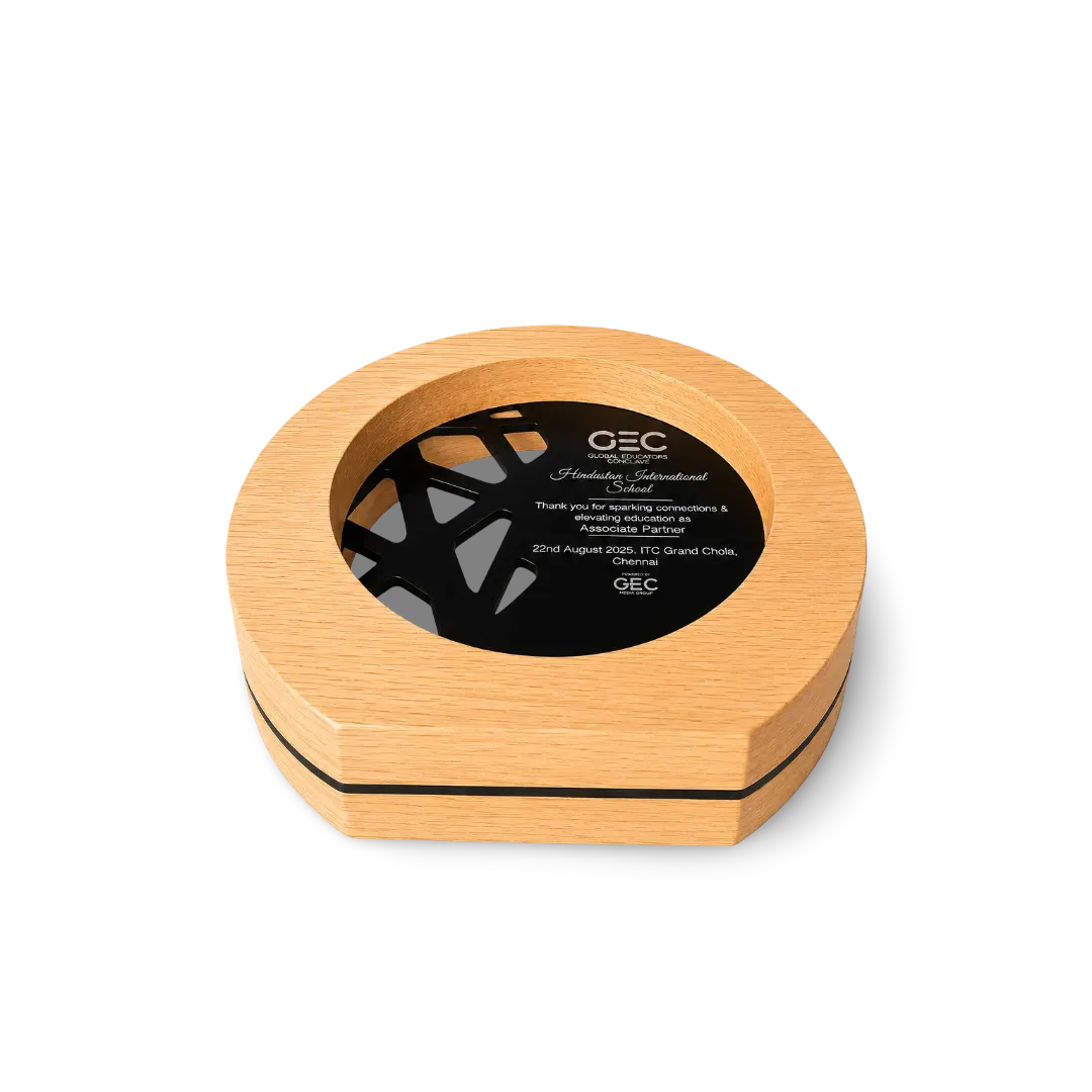 Custom engraved corporate gift trophy for employee recognition annual day EcoTrophy