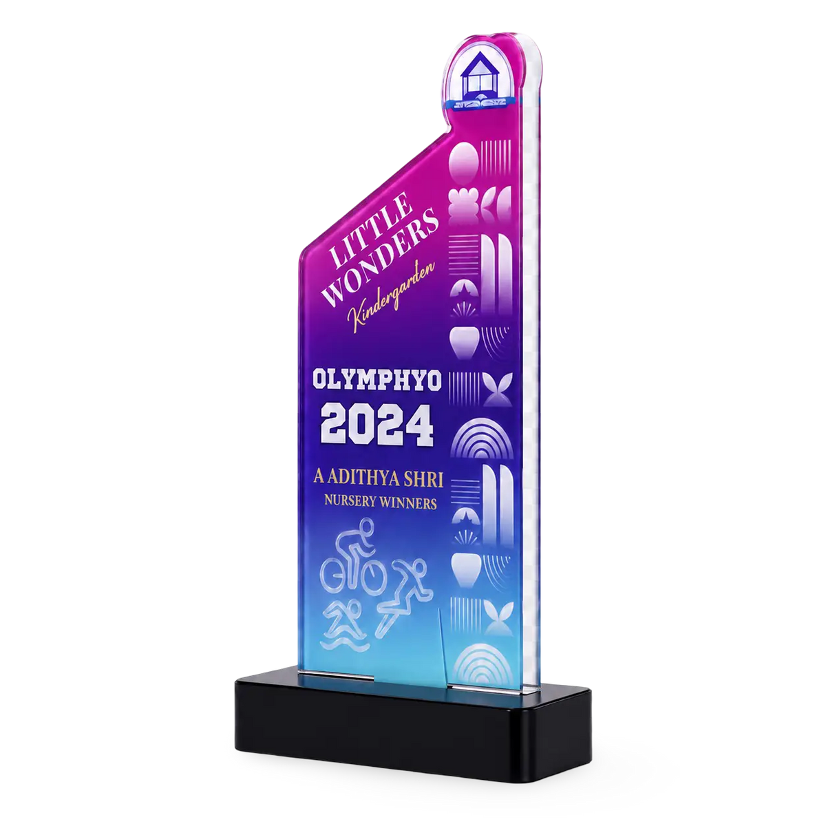 Engraved acrylic dance trophy for a school competition