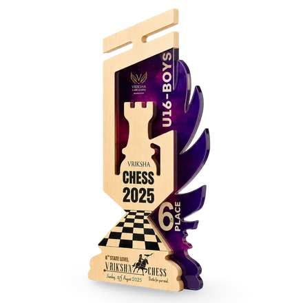 Rook Chess Trophy India – Wooden Rook Trophy & Sports Day Award