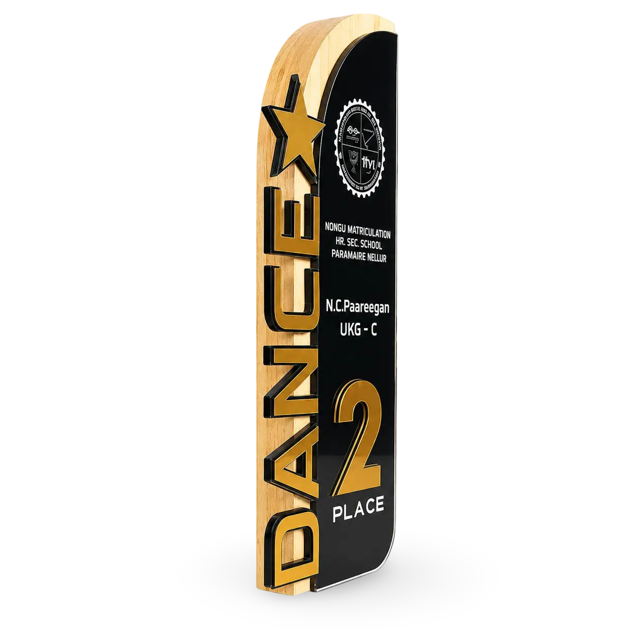 Best dance trophy wood acrylic custom engraved cultural day India