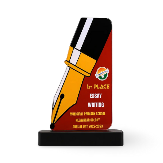 Essay writing trophy India acrylic academic award EcoTrophy