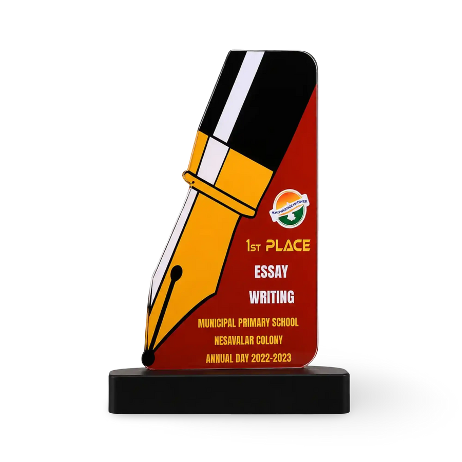 Essay writing trophy India acrylic academic award EcoTrophy