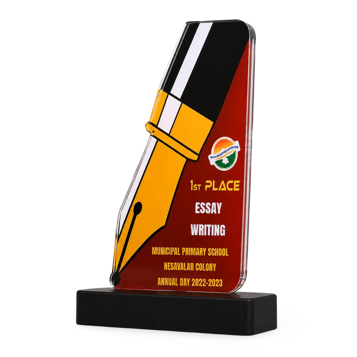 Essay writing award acrylic pen design custom engraved school India