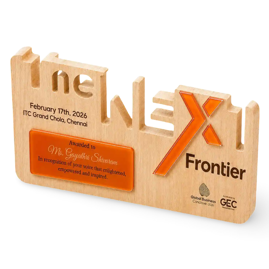 Appreciation wooden corporate gift luxury award high profile event India	