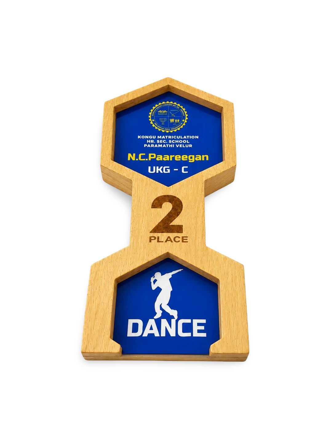 Custom dance trophy hexagonal Bharatanatyam classical dance India