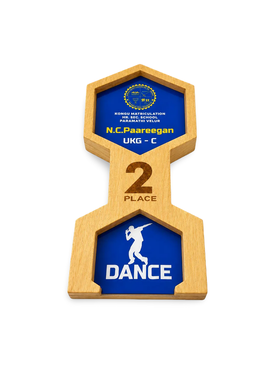 Custom dance trophy hexagonal Bharatanatyam classical dance India