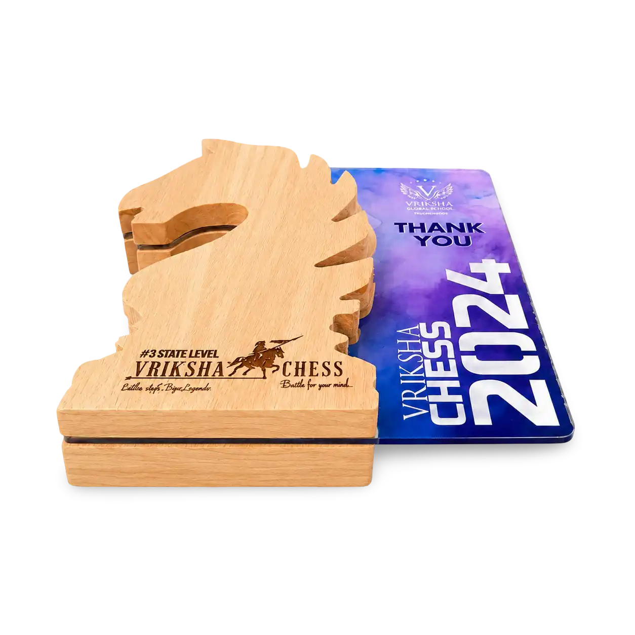 Knight-design custom chess award for tournament recognition
