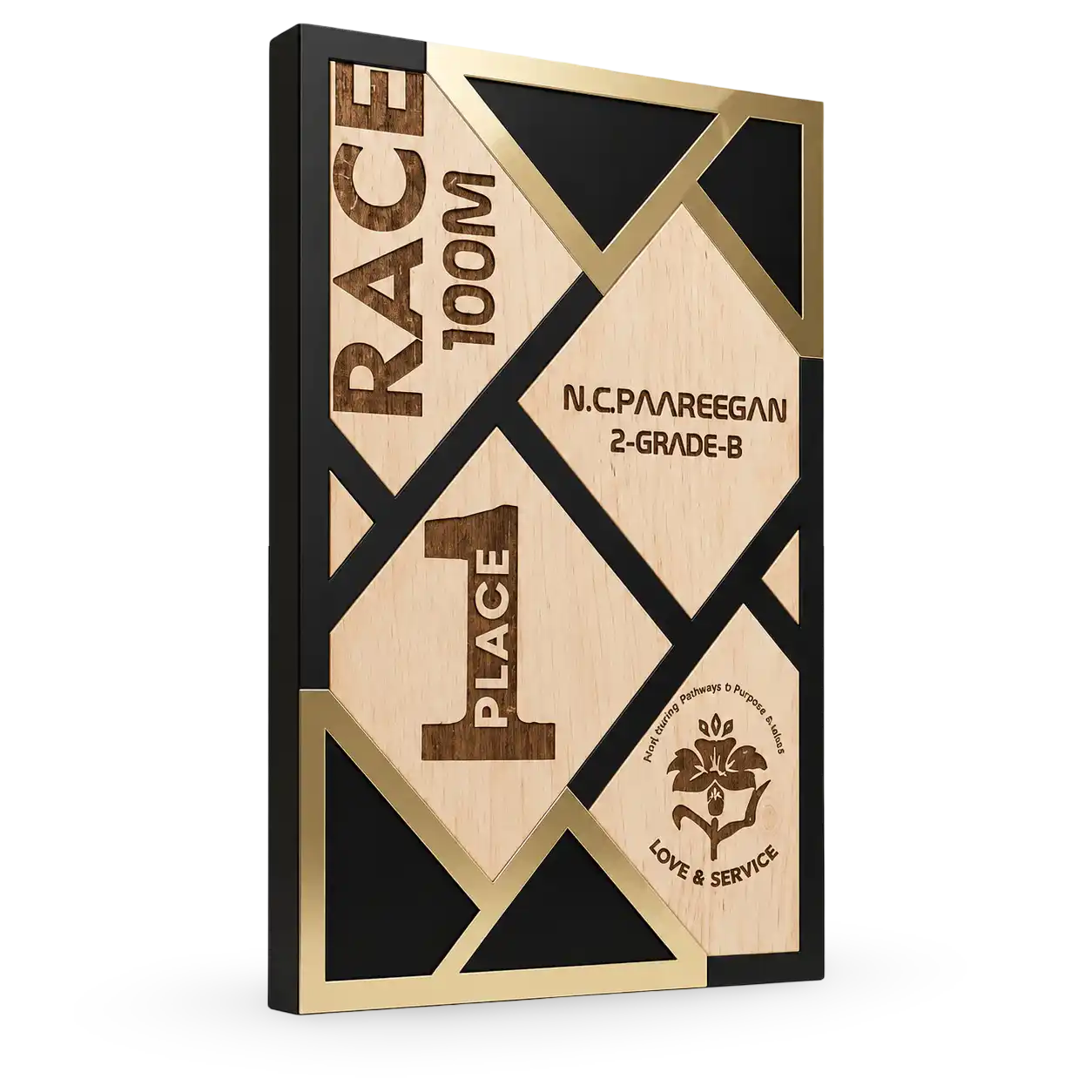 Personalized sports trophy wood acrylic custom engraved India